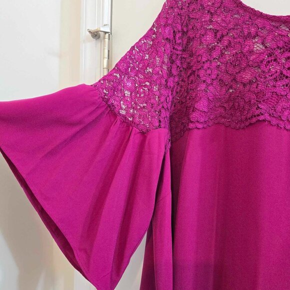 Boutique By JCP Pink Lace Shift Dress Flutter Sleeve Spanish Rose - Picture 4 of 9